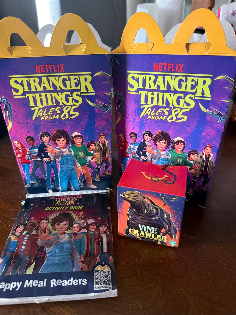 New Netflix Stranger Things: Tales From The 85 Happy Meal Set with vine crawler